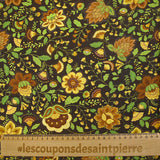 Cotton with golden bohemian garden print