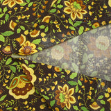 Cotton with golden bohemian garden print