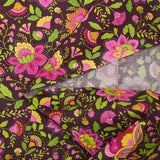 Bubblegum pink bohemian garden print cotton