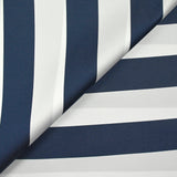 Satin de soie mélangée rayé marine et blanc