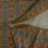 Jacquard polyester lamé frise de vinyls fond vert