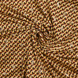 Maille crêpe imprimée triangle et losange doré fond jaune