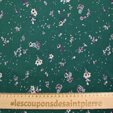 Maille crêpe imprimée petites fleurs fond canard