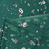 Maille crêpe imprimée petites fleurs fond canard