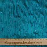 Crinkled velvet jersey with turquoise sequins
