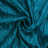 Crinkled velvet jersey with turquoise sequins