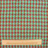 Tweed coton vert et orange