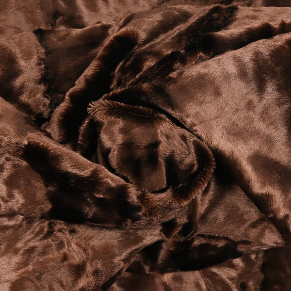 Cotton velvet and mid-length viscose brown