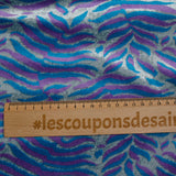 Jersey de velours fougère turquoise et violet