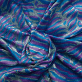 Jersey de velours fougère turquoise et violet