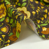Cotton with golden bohemian garden print