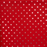Crêpe georgette lurex pois polyester fond rouge