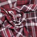 Maille texturée imprimée à carreaux bordeaux