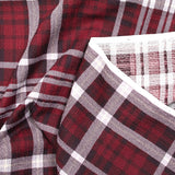 Maille texturée imprimée à carreaux bordeaux