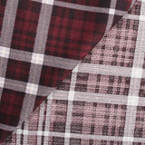 Maille texturée imprimée à carreaux bordeaux