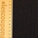 Ribbed knit with red Lurex stripe and black background