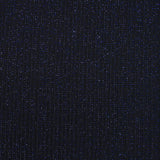 Ribbed knit Lurex stripe royal blue black background