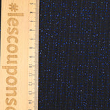 Ribbed knit Lurex stripe royal blue black background