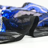 Tulle Sequin Royal White Holographic and Royal Blue Plumes