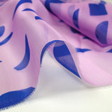 Organza of 100% printed Silk Pois Mauve Fond
