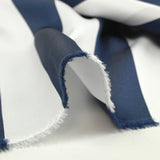Satin de soie mélangée rayé marine et blanc