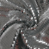 Silver sequins on gray tulle