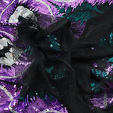 Tulle Sequin Royal Feathers Holográfica y Violet Silver