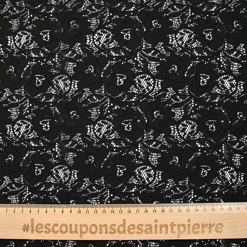 Dentelle coton et viscose Angélique noir