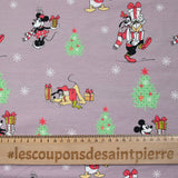 Jersey French terry Mickey fête Noël au mètre