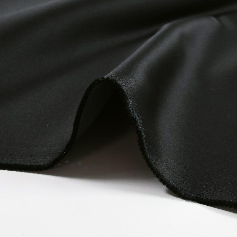 Satin duchesse polyester noir