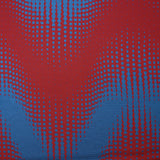 Maille de viscose fantaisie chevron à pois rouge et bleu