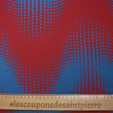 Maille de viscose fantaisie chevron à pois rouge et bleu
