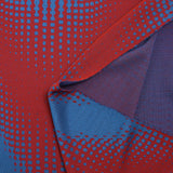 Maille de viscose fantaisie chevron à pois rouge et bleu