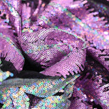 Tulle Sequin Royal Feathers Holographic Silver and Parma