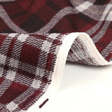 Maille texturée imprimée à carreaux bordeaux