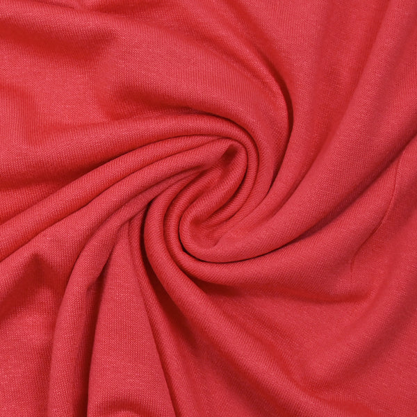 Jersey de viscose fin rouge corail