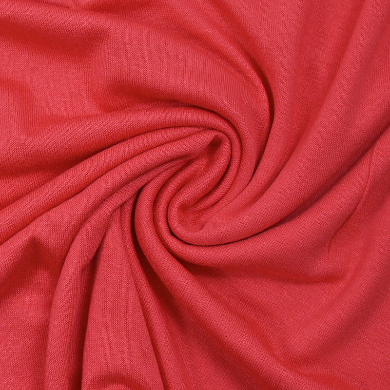 Jersey de viscose fin rouge corail