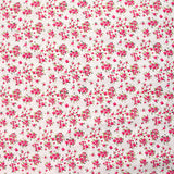 Viscose imprimée fleur rose minimaliste fond blanc