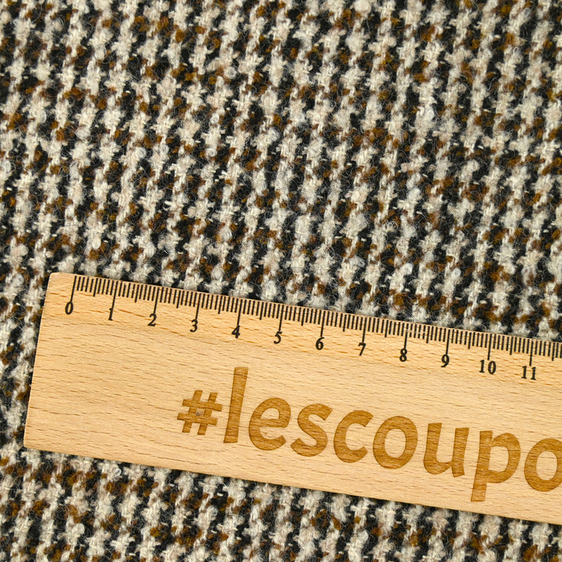 Laine mélangée fantaisie marron et beige