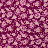 Viscose imprimée fleurs arabesque fond violet