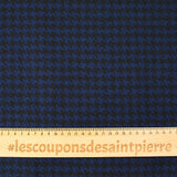 Laine mélangée pied-de-poule bleu marine et noir