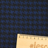 Laine mélangée pied-de-poule bleu marine et noir