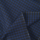 Laine mélangée pied-de-poule bleu marine et noir