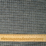 Laine mélangée brossée zigzag bleu marine