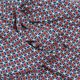 Viscose imprimée cercle blanc, marine et rouge