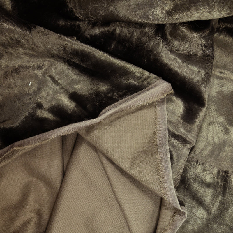 Cotton velvet and mid-long viscose brown