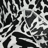 Printed viscose black camouflage