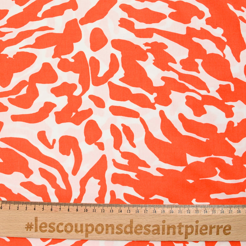 Viscose imprimée camouflage orange