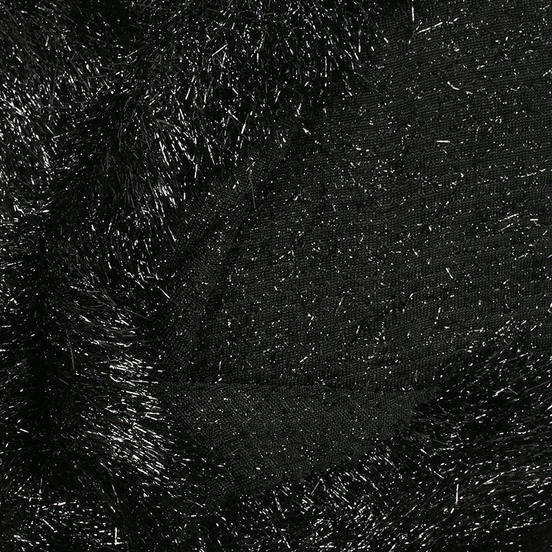 Maille à poils Lurex Caroline noir
