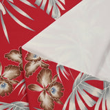 Scuba imprimé Hawaii fond rouge fraise